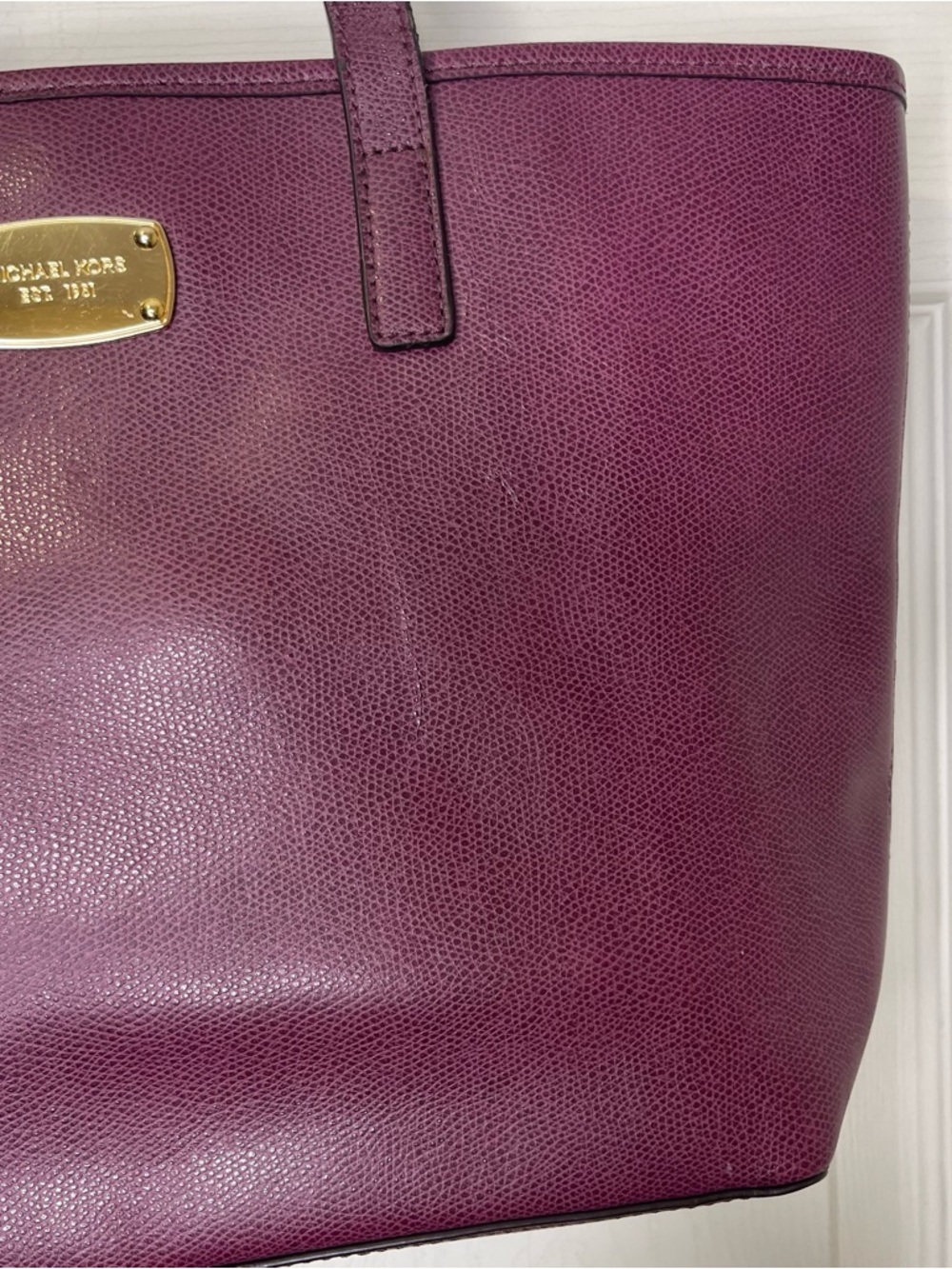 Michael Kors Plum jet Set Travel Tote Shoulder Bag - Picture 8 of 14